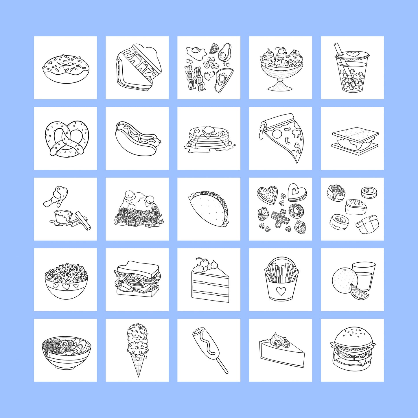 Yummy Food Printable Pages